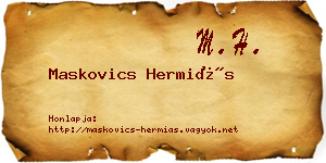 Maskovics Hermiás névjegykártya